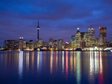 View of Toronto Skyline at Night from 'The Docks', Toronto, Ontario, Canada. Photographic Print