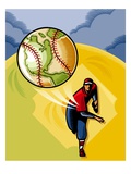 Baseball Player Throwing Earth Baseball