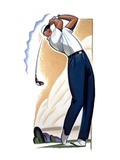 Golfer Swinging Club