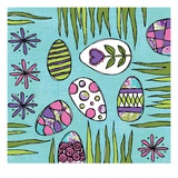 Easter Eggs and Grass Giclee Print
