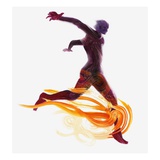 Runner and Flames