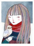 Buy A Girl with a Small Owl Sitting on Her Hand at AllPosters.com