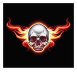 Flaming skull