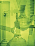 Buy Laboratory Glassware Montage in Green at AllPosters.com