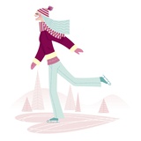 Woman Ice Skating Outdoors