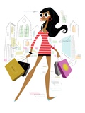 Glamourous woman shopping