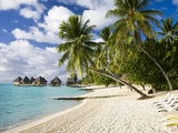 Huts at Matira Beach, Bora Bora Island Fotografie-Druck