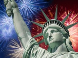 Buy Fireworks behind statue of liberty at AllPosters.com