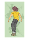 Buy Rear view of young man skateboarding at AllPosters.com