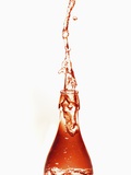 Liquid pouring out of water bottle Photographic Print