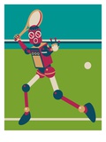 Robot playing tennis