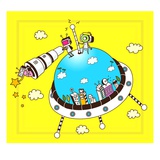 Buy Robots with a telescope on an UFO at AllPosters.com