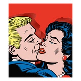 Illustration Of Couple Kissing
