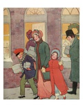 Illustration by Victorian-Era Family Carrying Packages