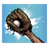 Baseball glove with base ball