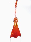 Liquid pouring out of water bottle Photographic Print