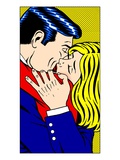 Cartoon Strip Couple Kissing