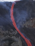 Molten lava flows from Eyjafjallajokull  Fimmvorduhals  Iceland