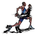 Male athlete running