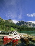 Emerald Lake and Canoe Docks, Yoho National Park, British Columbia, Canada.