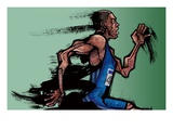 Male athlete running