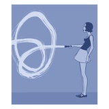 Young Woman Holding Flashlight