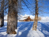 Buy Barn below Teton Range in winter at AllPosters.com