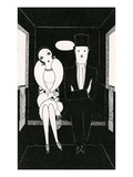 Illustration of Couple Sitting Inside Carriage by Anne Harriet Fish