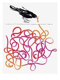 Bird Catching Really Long Worm