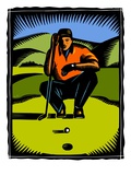 Golfer Reading The Green