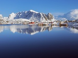 Buy Fishing village of Reine and coastal mountains in the Lofoten Islands at AllPosters.com