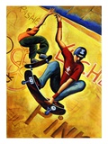 Buy Two Young Men Skateboarding at AllPosters.com
