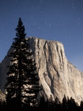 Night View of El Capitan, illuminated by a full moon