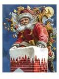 Chimney Santa Giclee Print
