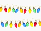 Strings of colored Christmas light bulbs Photographic Print