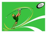 Man hitting a ball with a golf club