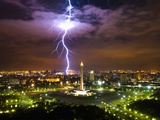 Lightening striking near Merdeka Square