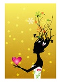Woman holding heart