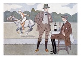 Print Depicting Spectators at a Polo Game Giclee Print