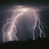 Buy Several cloud to ground lightning flashes from a thunderstorm, Colorado at AllPosters.com