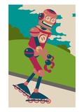 Robot on roller blades