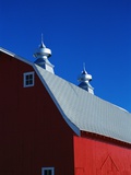 Roof on a Large Red Barn