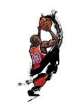 Basketball player holding ball