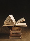 Stack of antique books