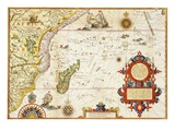 Map of Eastern Africa by Arnold Florent van Langren after Jan Huygen van Linschoten