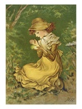 Buy Book Illustration of Kneeling Girl by M. Ellen Edwards at AllPosters.com