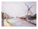 Buy A Riverside Village with Windmills at AllPosters.com