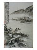 View of Boats at a Riverbank from an Album of Twelve Landscape Paintings