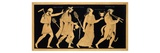 19th Century Antique Vase Illustration of Dionysus and Three Figures