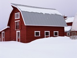 Buy Red Barn in the Snow at AllPosters.com